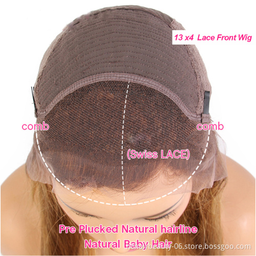 4B/27 Ombre Color Lace Front Human Hair Wigs With Baby Hair 13*4 Straight Brazilian Non-Remy Hair Lace Wig Free Part